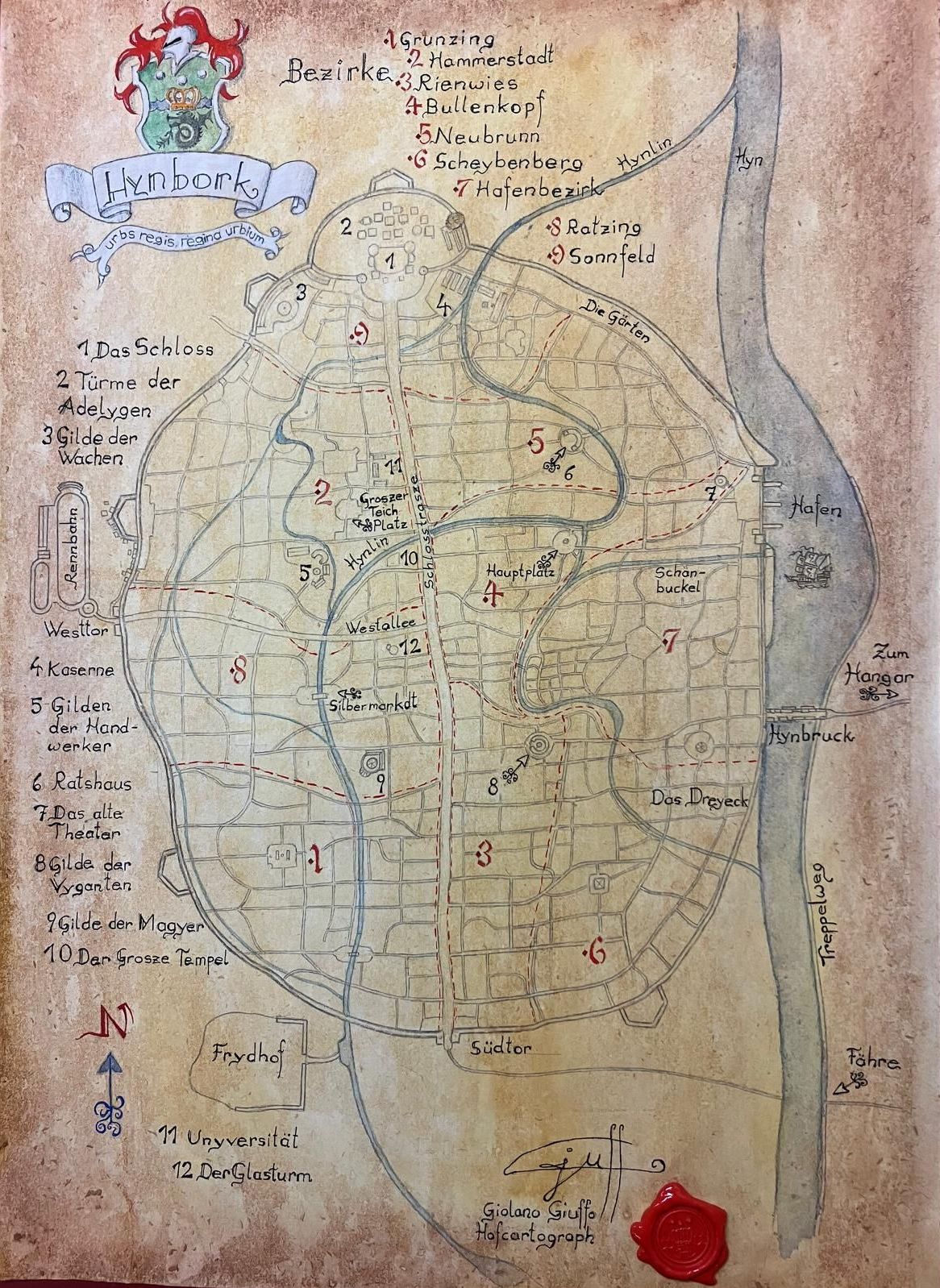 Das ist ein Bild der Stadtkarte von Hynborg in Farbe